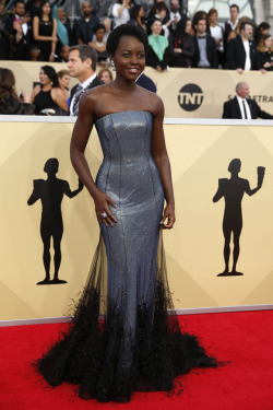 celebsofcolor: Lupita Nyong'o attends the 24th Annual Screen Actors Guild Awards at The Shrine Auditorium on January 21, 2018 in Los Angeles, California.