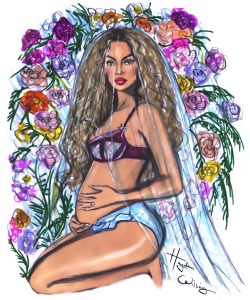 haydenwilliamsillustrations:  Congratulations Beyoncé &amp; Jay Z!! By Hayden Williams 