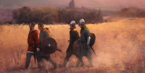 Soldados normandos en la Península Ibérica, siglo X. Arte de Daniel Cabrera Peñ