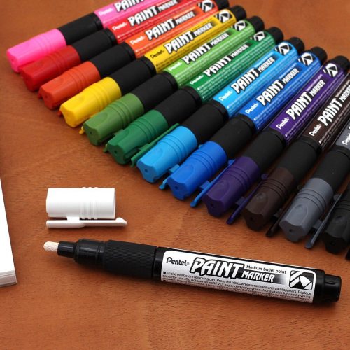 These Pentel Paint Markers feature permanent, opaque ink that writes well on several surfaces, inclu