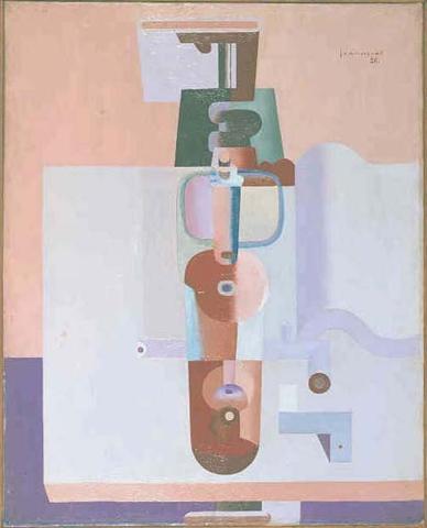 Bouteille et livre rose, 1926, Le Corbusier