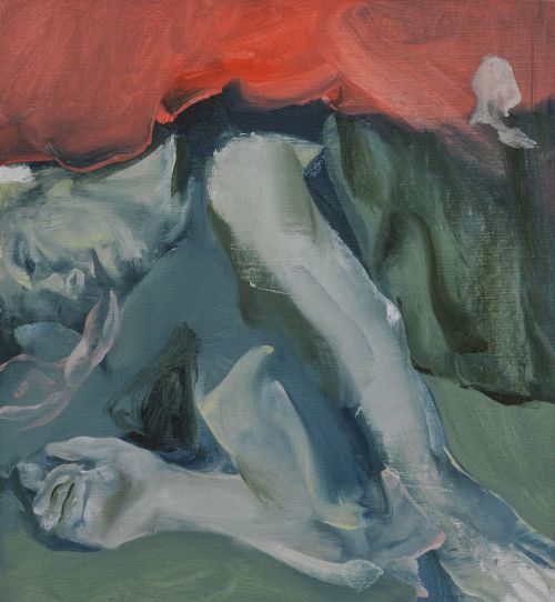 grundoonmgnx:Alin Bozbiciu (Romanian, b. 1989), Souls living the Bodies, 2018 Oil on ca0nvas 41.5 × 45 cm