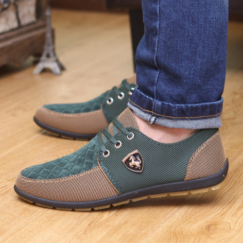 Men Flats Canvas Lacing Shoes Breathable