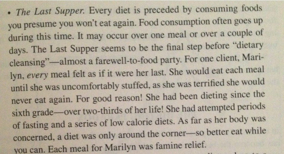 on-my-way-to-fit:  recoverykitty:  The symptoms of diet backlash from the book intuitive