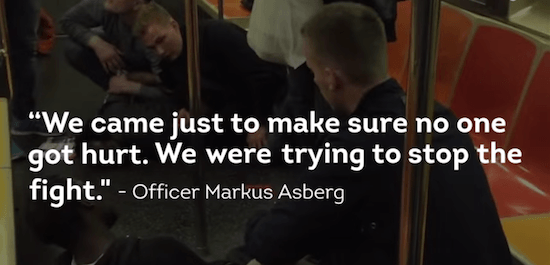 See how a group of Swedish police officers responded when a fight broke out on the