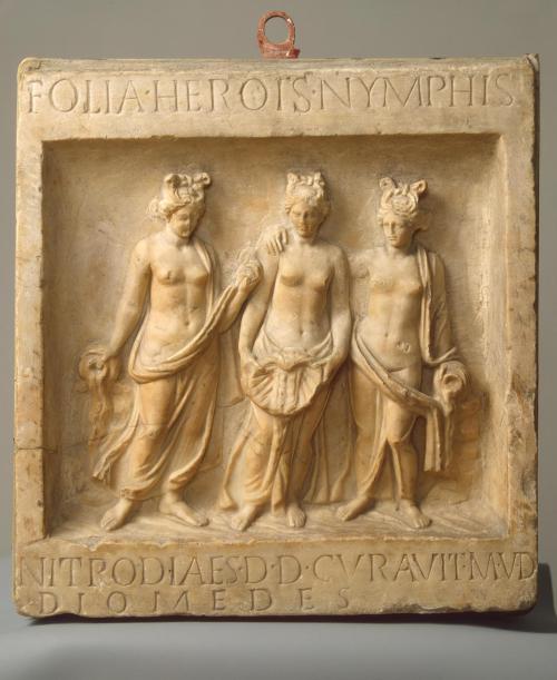 theancientwayoflife:~ Relief of Three Nymphs.Place: Ancient RomeDate: A.D. 1st centuryMedium: marble