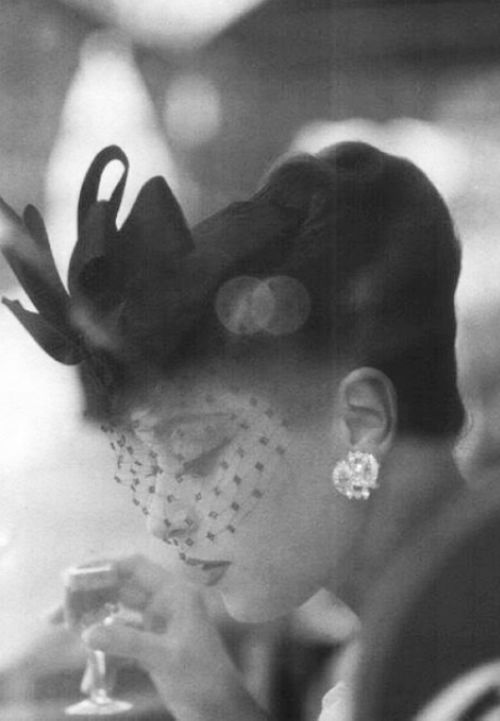 wehadfacesthen:Barbara Mullen models a Gilbert Orcel hat for a photo by Henry Clarke, Paris, 1956
