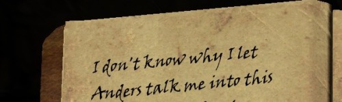 ma-setheneran:I was playing Skyrim and I think I just found the summary of Dragon Age 2.