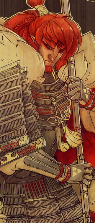 dapperowl:Ganon as a samurai.  Experimenting with some water-colour-ish techniques.  Í might do anot