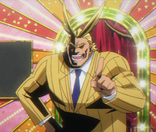 pumpkinradish: the-ice-castle:all might’s god-awful mustard suit, reblog if you agree YOU LEAVE MR. 