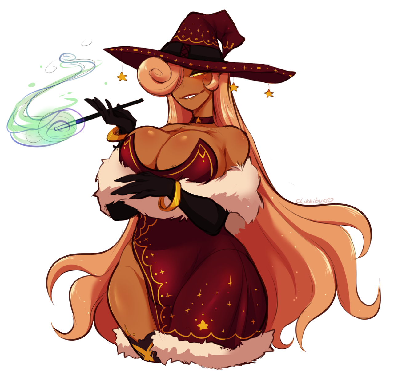queenchikkibug:design I got from @sugaryacidart, super fancy witch lady!
