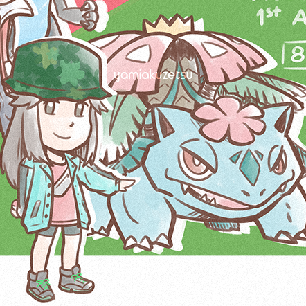 kanto kids with their overexposed kanto starters [I’m open for sketch commissions in this styl