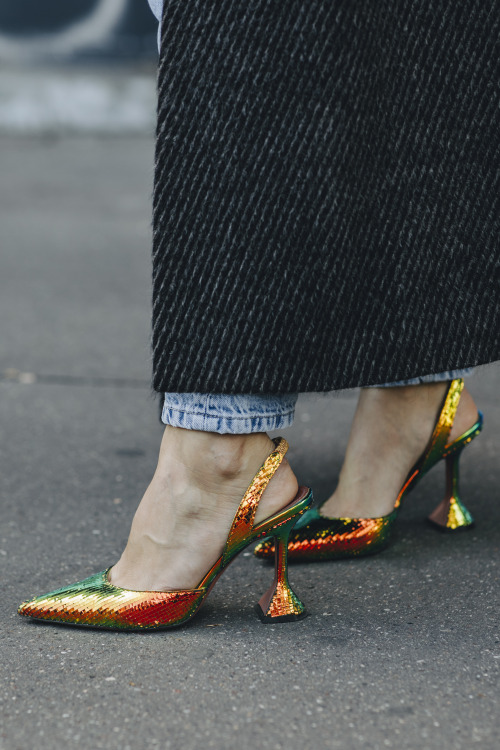 Amina Muaddi shoes by Claire Guillon - CGstreetstyle