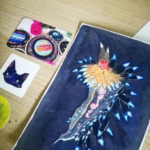  “Sea slug”“Nudibranche”Original painting.Watercolor, gouache and ink on pap