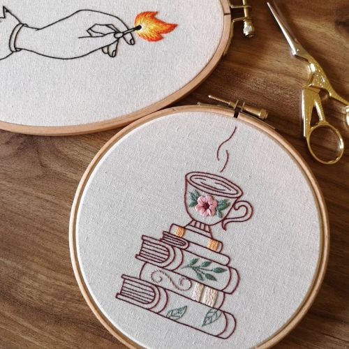 These two patterns soon will be available on Patreon ☕  Link in bio ✨ #instaembroidery #embroiderypa