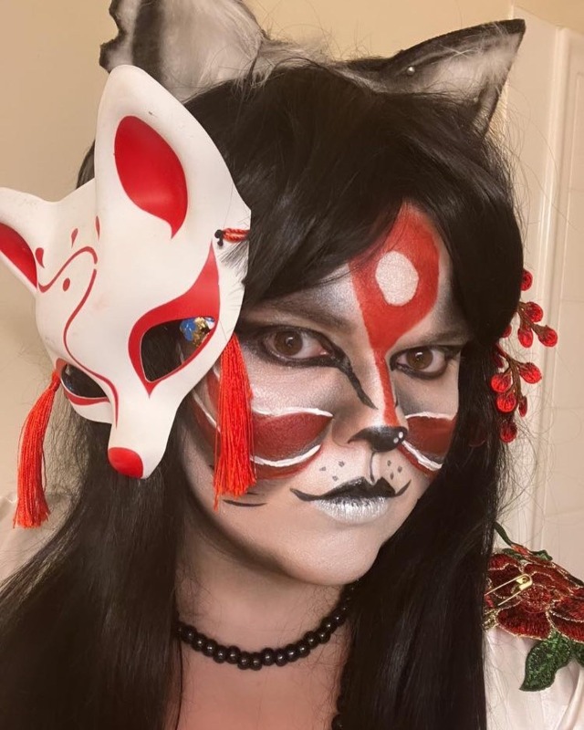 Kitsune makeup test for Halloween. 🥰🦊