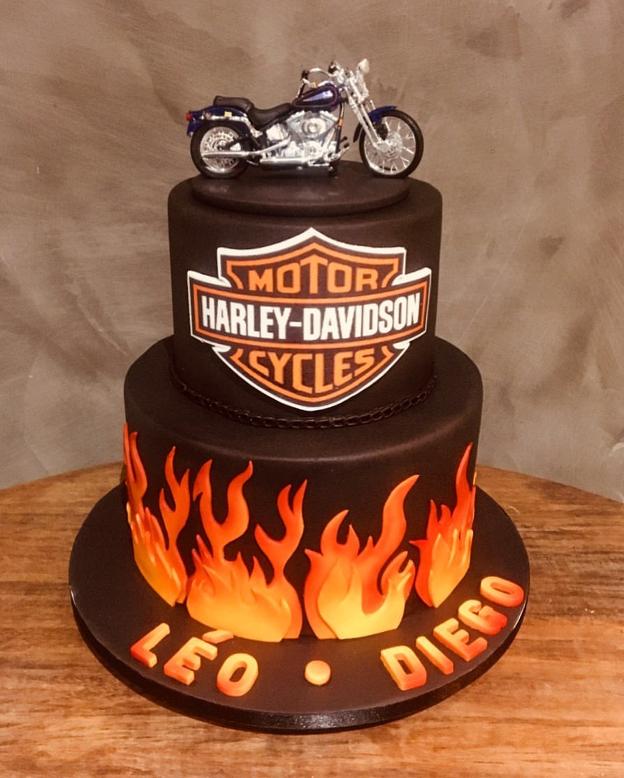 Aniversário Moto: Bolo Harley Davidson