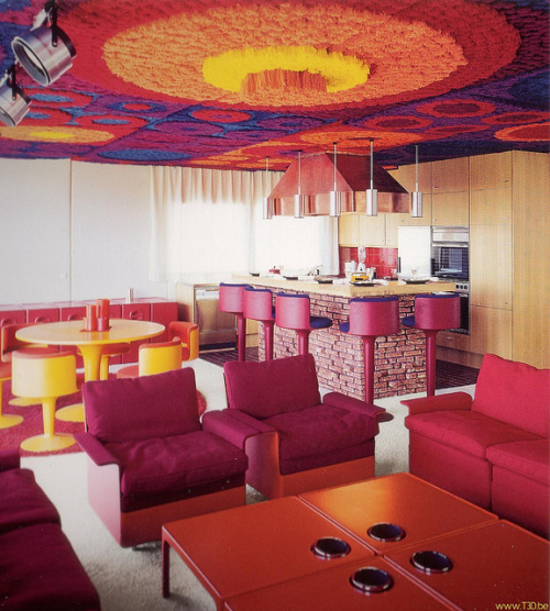 Wolfgang Feierbach, Fiberglass House, 1968-1970. Altenstadt, Germany. Furniture designed  and custom