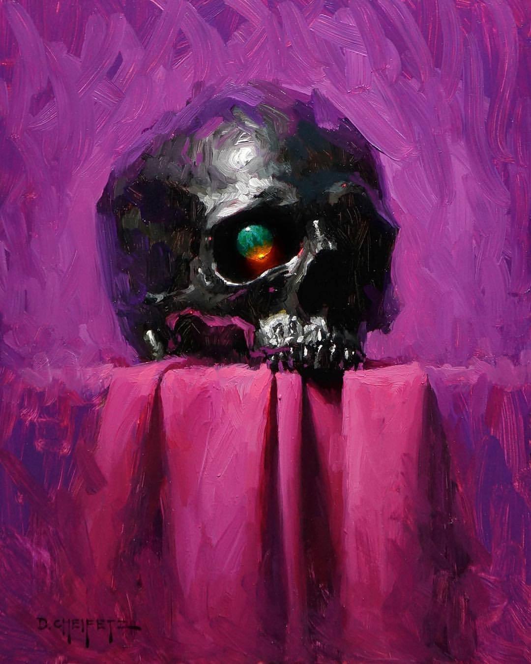 beautifulbizarremagazine:There’s something about @davidcheifetz’ skull paintings