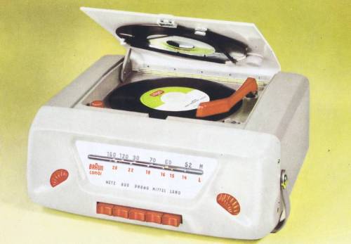 Wilhelm Wagenfeld, Braun Combi, portable Radio and Record player combination, 1967. New: plastic.