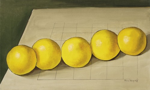 terminusantequem:Man Ray (American, 1890-1976), Five Grapefruits, 1948. Oil on canvas,&nbs