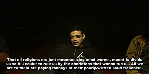 that1guykaiser:askflyleaf:friendly-neighborhood-patriarch:inkxlenses:Favorite Mr. Robot Scenes→
