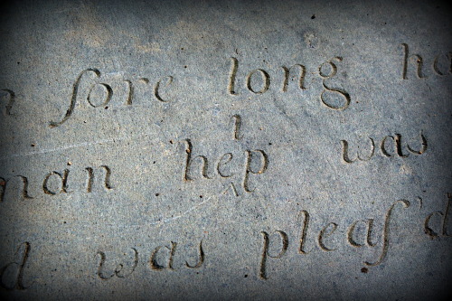 18thcenturylove:colonialgraves:Detail of the headstone posted earlier. There are no do-overs when yo