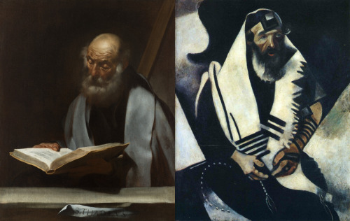 Jusepe de Ribera / Saint Jude Thaddée / 1609-1610 - Marc Chagall / Le rabbin de Vitebsk / 1914