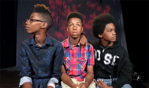 scrapes:  youngblackandvegan:  vh1:  Hanging with newly signed heavy metal band Unlocking the Truth \m/  black boy excellence!  theyre sooo good i listened to them and was so impressed… 8th grade boys… i love it… 