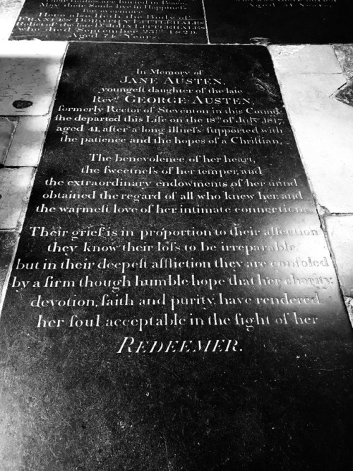 Jane Austen’s grave  Winchester Cathedral