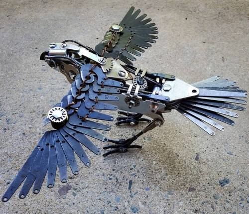 itscolossal: Vintage Typewriters Are Reassembled into Amazing Metallic Bird Sculptures by Jeremy May