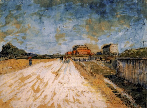 vincentvangogh-art:  Road Running Beside the Paris Ramparts, 1887 Vincent van Gogh  Buy Artwork by Vincent van Gogh