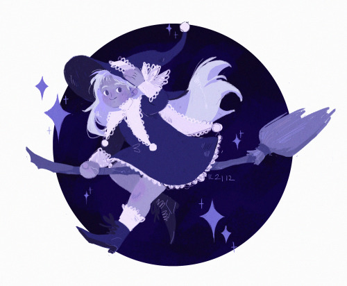 cornflakesdoesart: little monochrome witch :-)