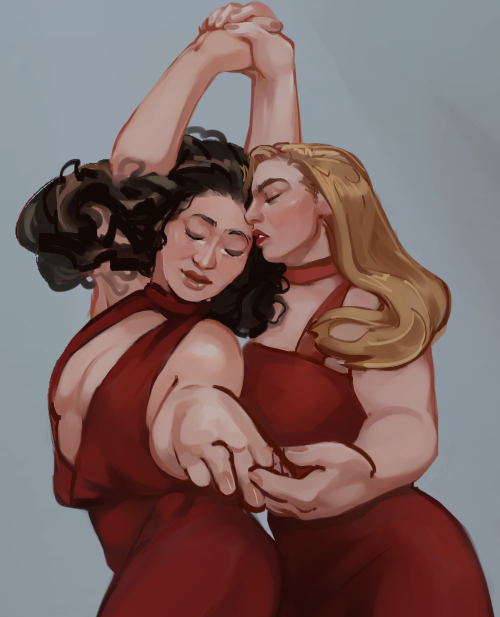 at the edge of the world with you.i was commissioned to draw my two favorite ladies in a dangerous d
