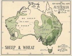 mapsontheweb:  Sheep and wheat in Australia