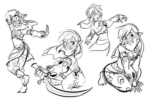 typical-ingrid:drew these to celebrate the 3rd BOTW anniversary and upcoming Hyrule Warriors game 