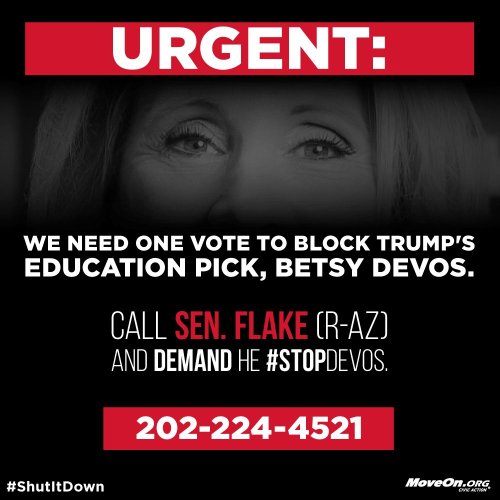 asksexpositivefluttershy: boardgamebrony:  markruffalo: Share & call the following Senators and demand they vote NO on Donald Trump’s Swamp Cabinet education pick, Betsy DeVos. #StopDeVos #ShutItDown If you call, it could be your senator who changes