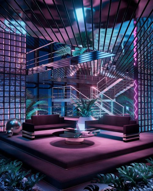 Chrome Jungle #vaporwave #vaporwaveaesthetic #vaporwaveart #aestheticart #interiordesign #synthwave 