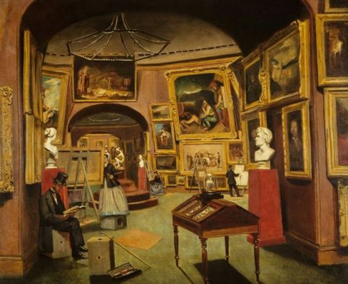  Scottish School, The Interior of the National Gallery of Scotland, c 1867 - 1877 