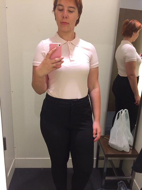 justxe:  Happy Munday from a very tired Marley trying on new clothes in a bad day