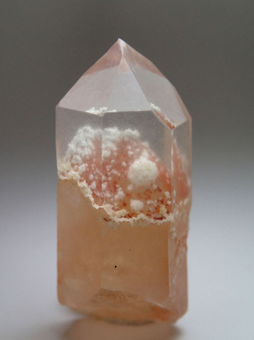 bijoux-et-mineraux:Orange Phantom Quartz with Kaolin or Calcite inclusions - Sonseepkans District, O