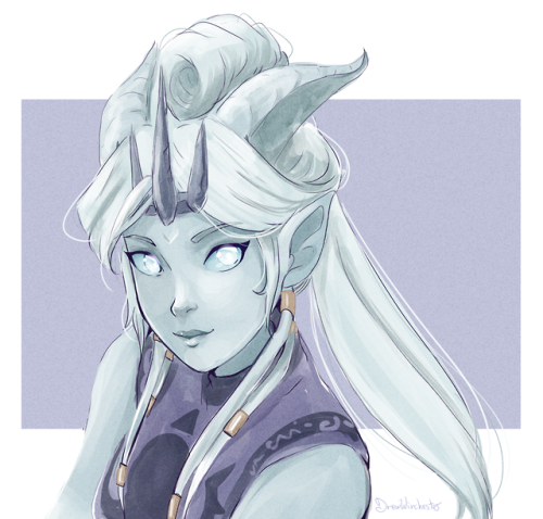 drew-winchester: A portrait of @Keltherys ’s Draenei~ I do giveaways on twitter sometimes &