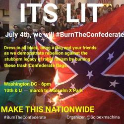 stereoculturesociety:  #BurnTheConfederate  it’s lit fr.