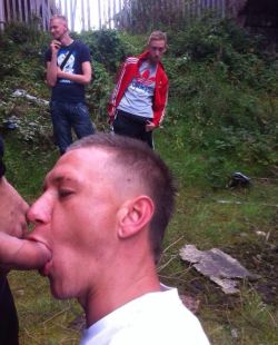 london-sex-party:  gregy1a:  Scally Lad Blows His Bud As His M8s Watch  😜