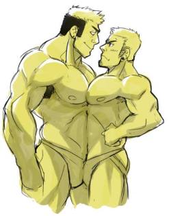 thewildwolfy:  snuzziestpanda:  buff men packages touching each other damn!!!!!!!!!  /SWOONS