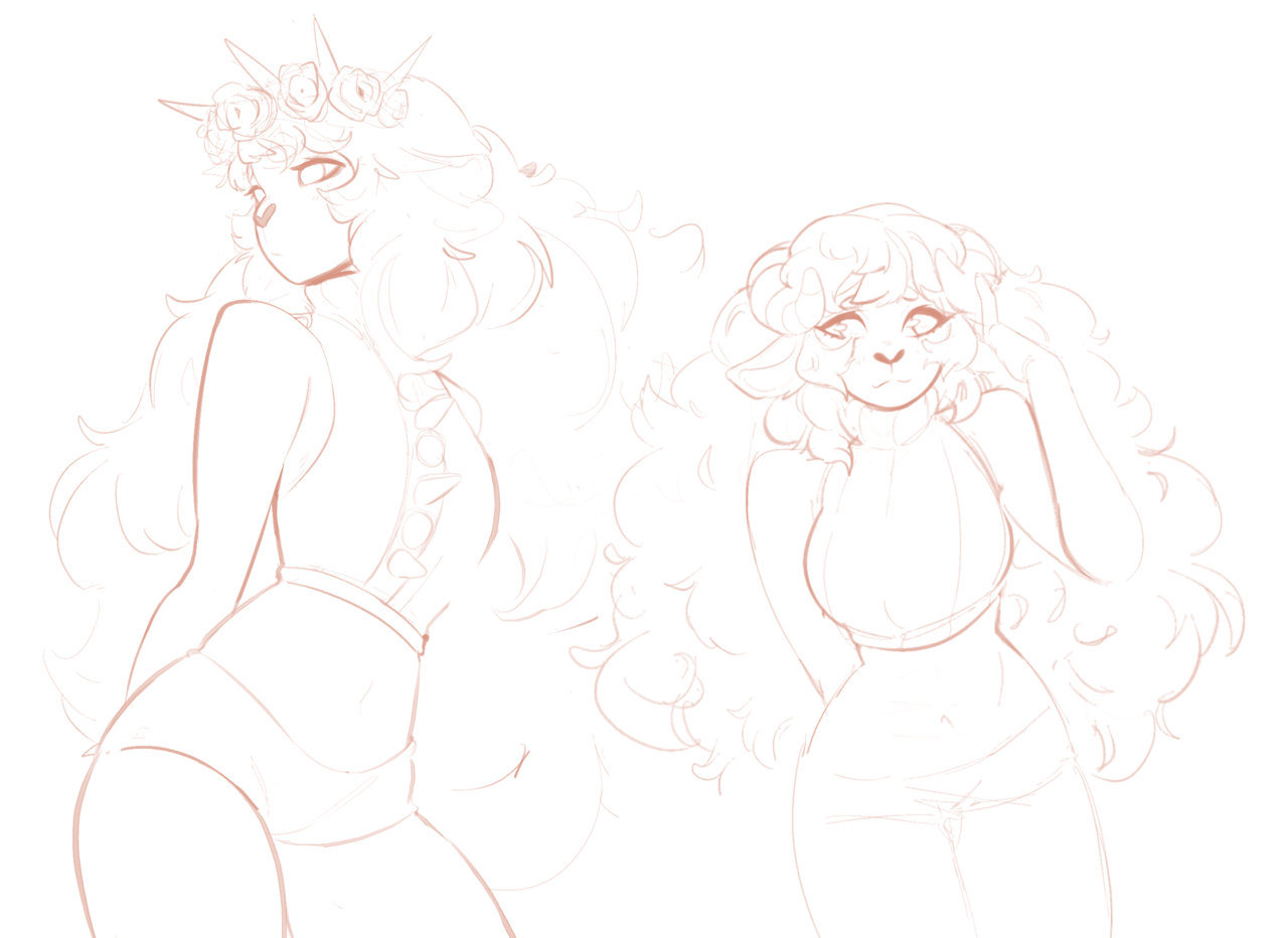 eymbeeart: Art trade with @bunbox Shes gots lots of cute characters but heres two