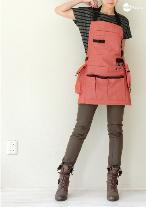 Waffle Patterns pdf sewing patterns / Kaede Utility apron / Tool belt