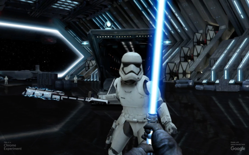 geek-studio:Google has created a free Star Wars game that you play using your computer and phone tog