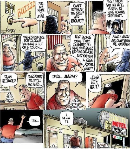 flerponius:  cartoonpolitics:  (cartoon by David Horsey)  And it looks like it’s based on &ldq