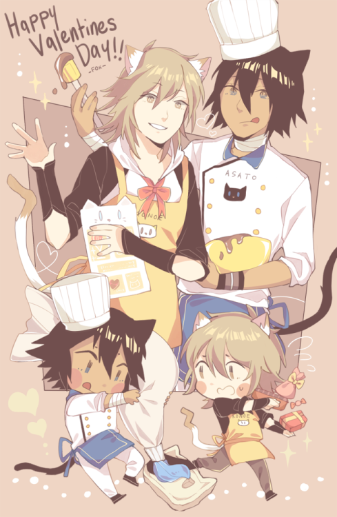 foxkunkun:Since its valentines day i thought itd be a nice idea to draw them in a chocolate shop au&